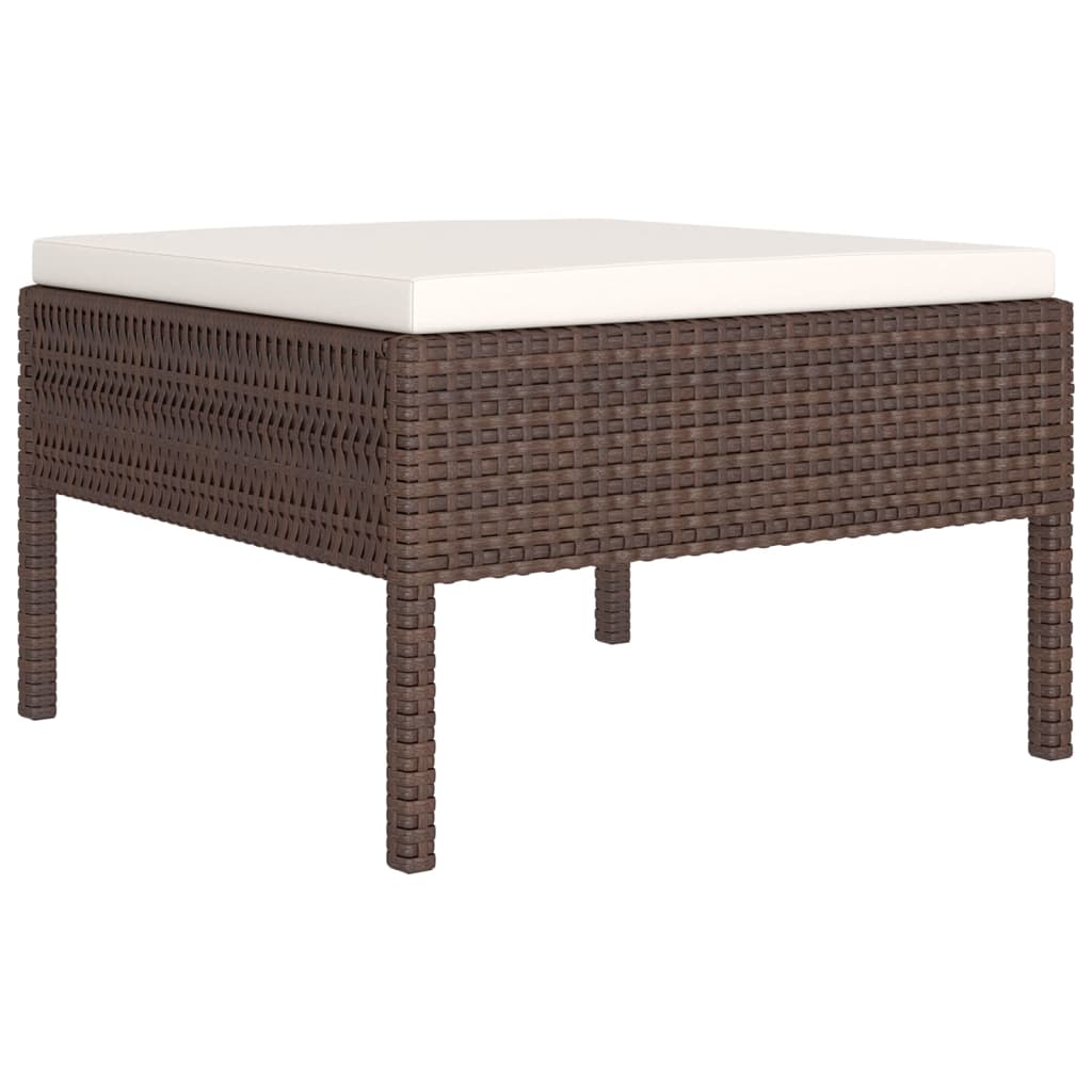 Set Divani da Giardino 13 pz con Cuscini in Polyrattan Marrone