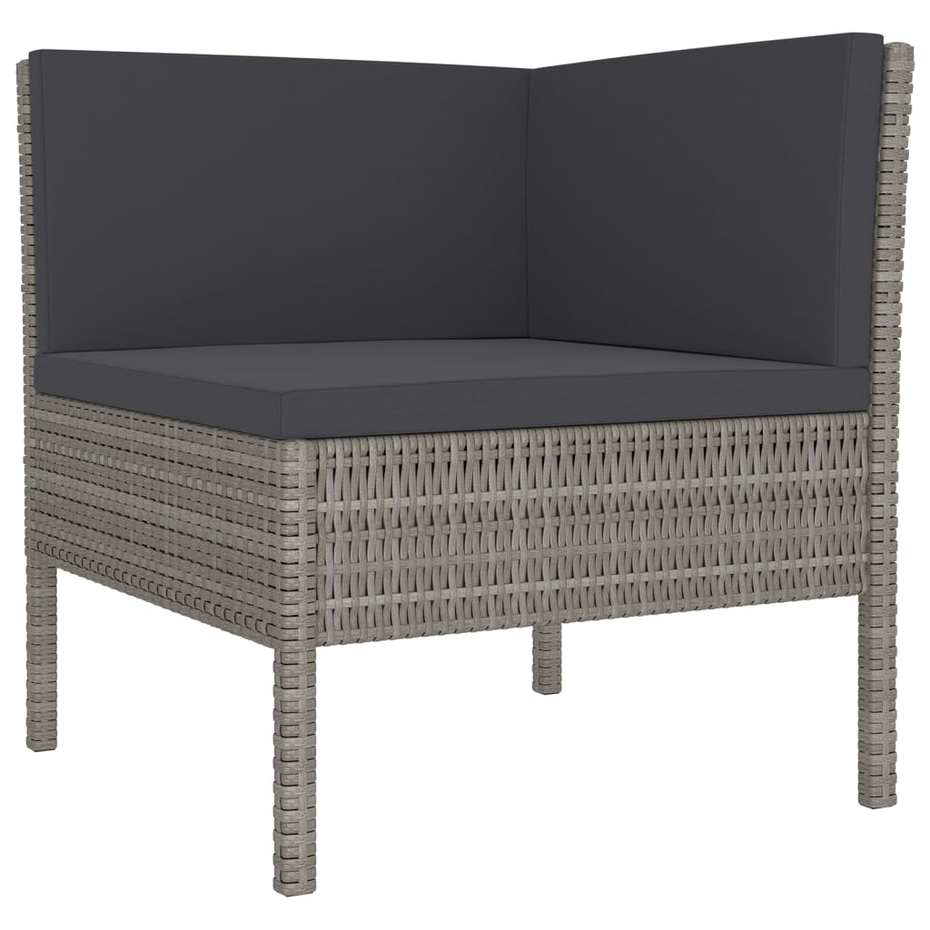 Set Divani da Giardino 13 pz con Cuscini in Polyrattan Grigio