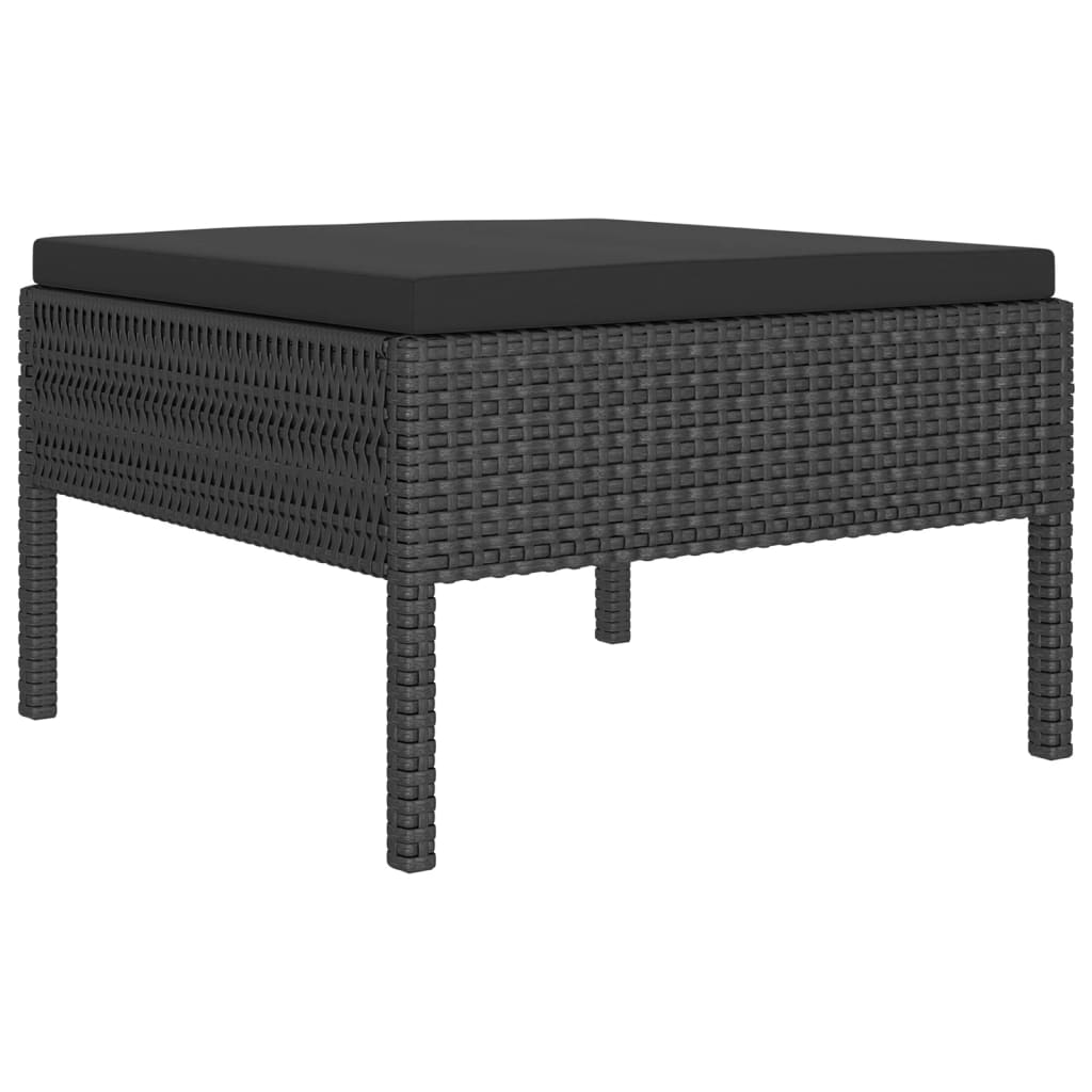 Set Divani da Giardino 7 pz con Cuscini in Polyrattan Nero | homemem39