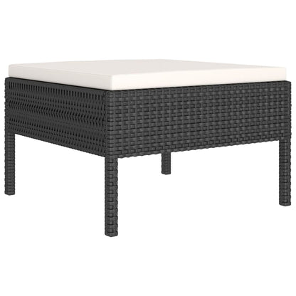 Set Divani da Giardino 9 pz con Cuscini in Polyrattan Nero | homemem39