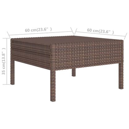 Set Divani da Giardino 10 pz con Cuscini in Polyrattan Marrone