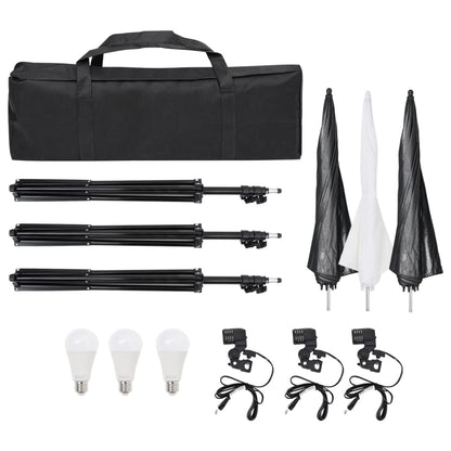 Kit per Studio Fotografico con Set di Luci e Fondale