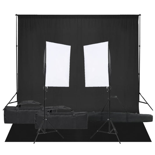 Kit für Fotostudio mit Beleuchtung und Hintergrund