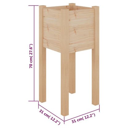 Fioriere da Giardino 2 pz 31x31x70 cm in Legno Massello di Pino - homemem39