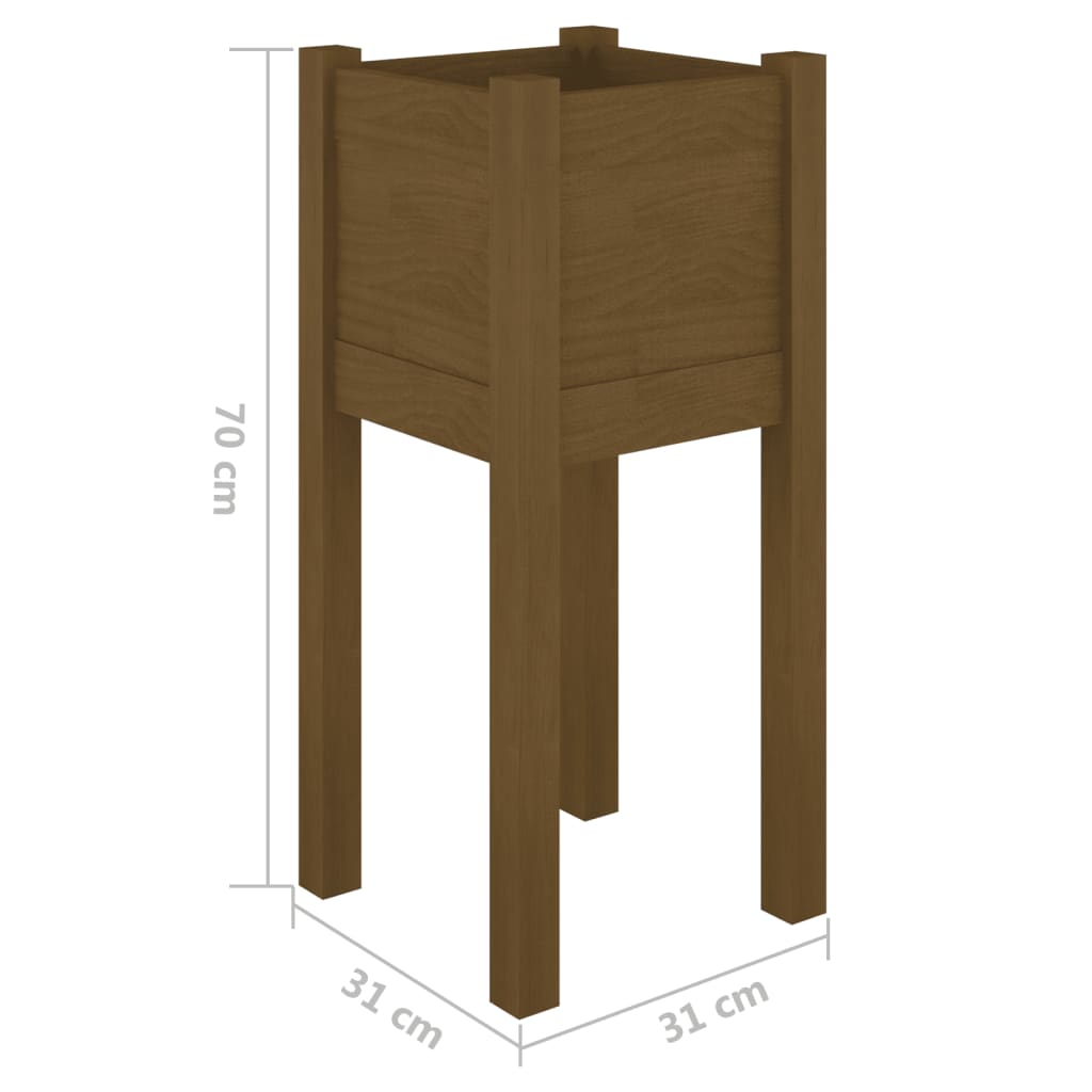 Fioriere 2 pz Ambra 31x31x70 cm in Legno Massello di Pino - homemem39