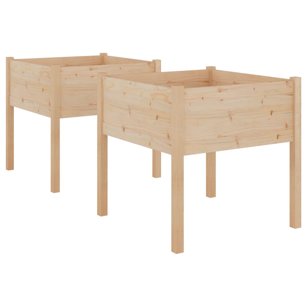 Fioriere da Giardino 2 pz 70x70x70 cm Legno Massello di Pino - homemem39