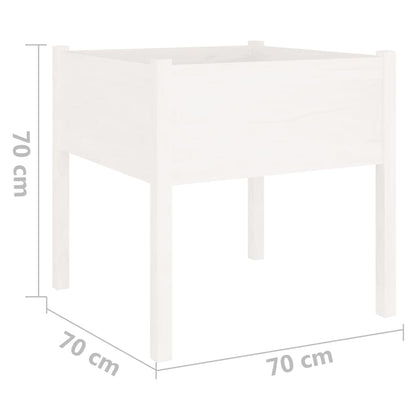 Fioriere da Giardino 2 pz Bianche 70x70x70 cm in Legno di Pino | homemem39