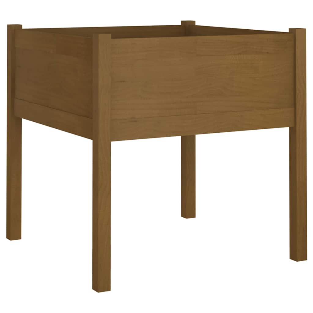 Fioriera Giardino Marrone Ambra 70x70x70 cm Legno Massello Pino