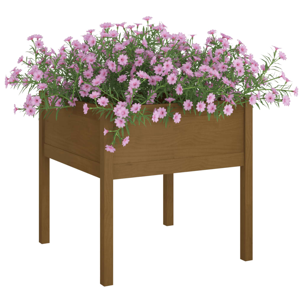 Fioriera Giardino Marrone Ambra 70x70x70 cm Legno Massello Pino | homemem39