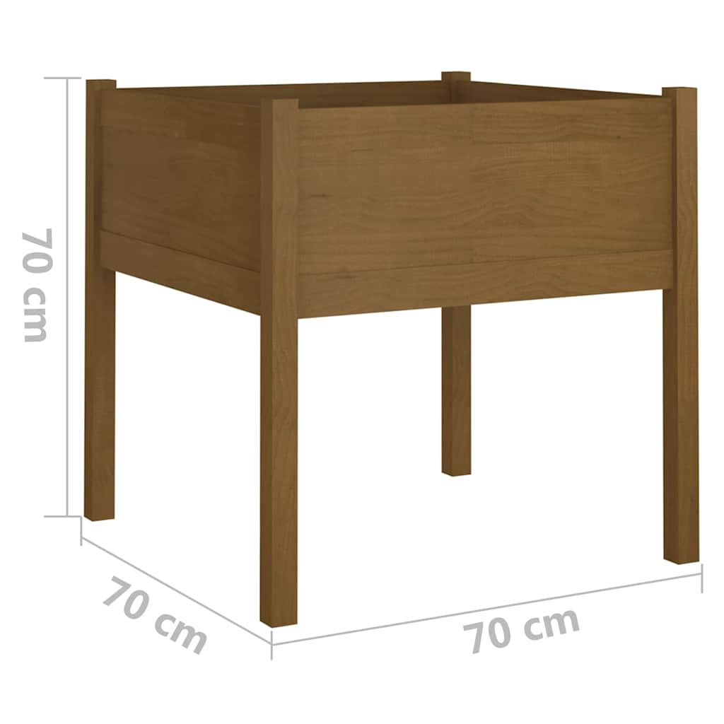 Fioriera Giardino Marrone Ambra 70x70x70 cm Legno Massello Pino