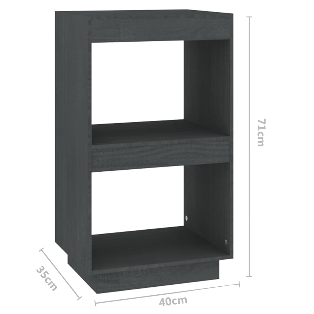 Libreria Grigia 40x35x71 cm in Legno Massello di Pino | homemem39