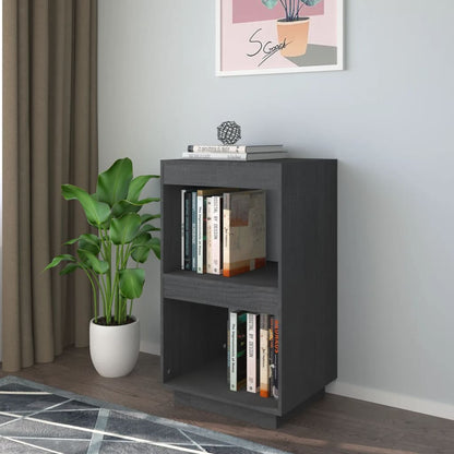 Libreria Grigia 40x35x71 cm in Legno Massello di Pino | homemem39