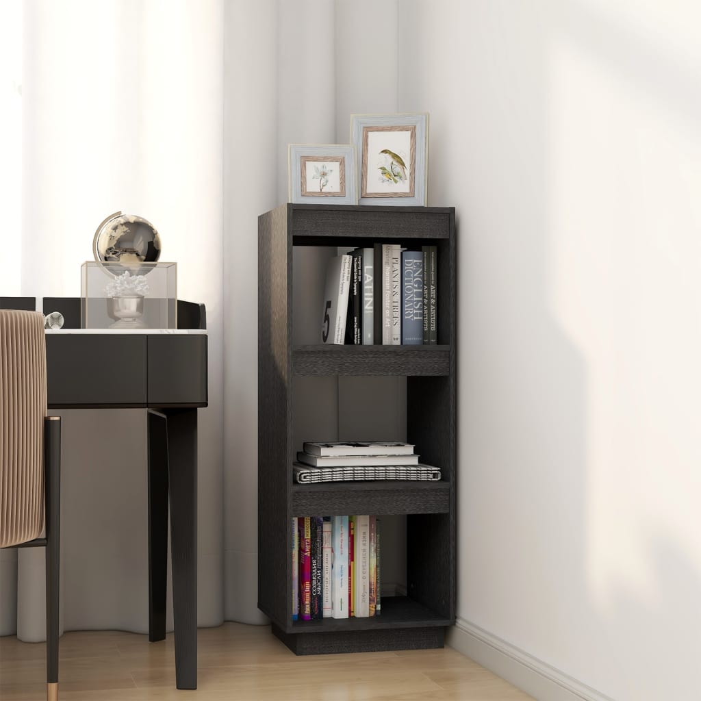 Libreria/Divisorio Grigio 40x35x103cm in Legno Massello di Pino | homemem39