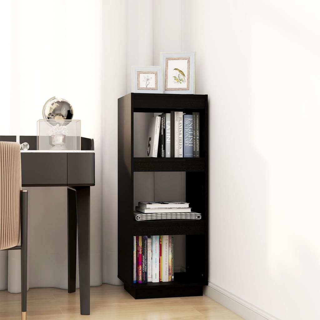 Libreria/Divisorio Nero 40x35x103 cm in Legno Massello di Pino | homemem39