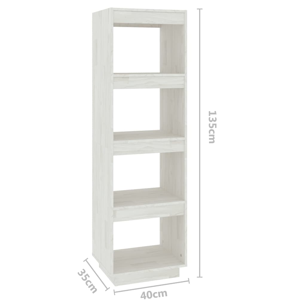 Libreria/Divisorio Bianco 40x35x135cm in Legno Massello di Pino | homemem39