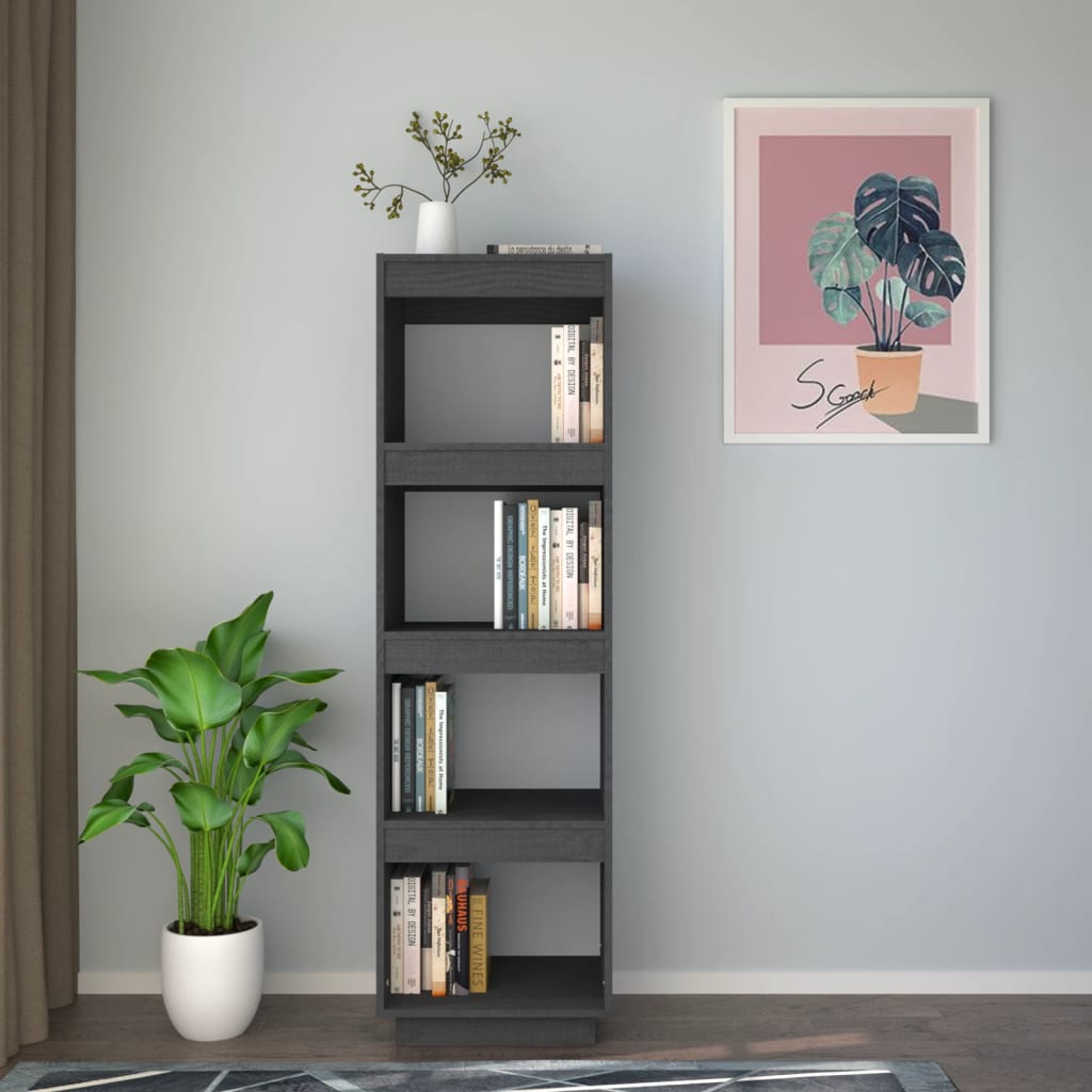 Libreria/Divisorio Grigio 40x35x135 cm in Massello di Pino | homemem39