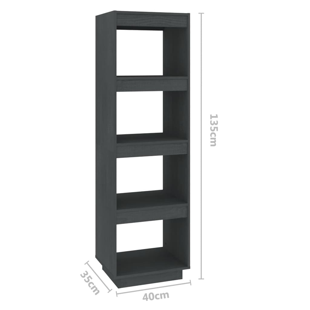 Libreria/Divisorio Grigio 40x35x135 cm in Massello di Pino | homemem39