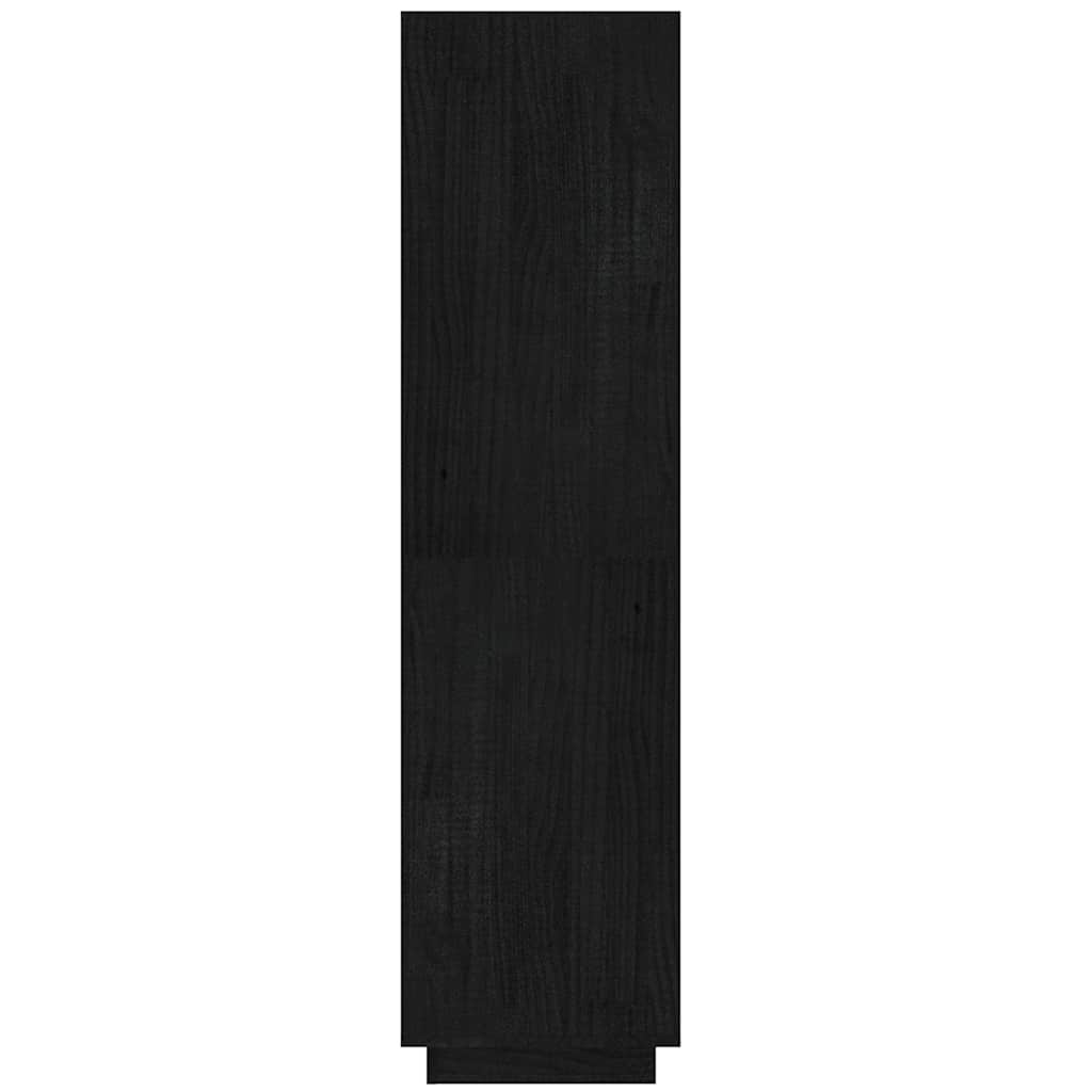 Libreria/Divisorio Nero 40x35x135 cm in Legno Massello di Pino
