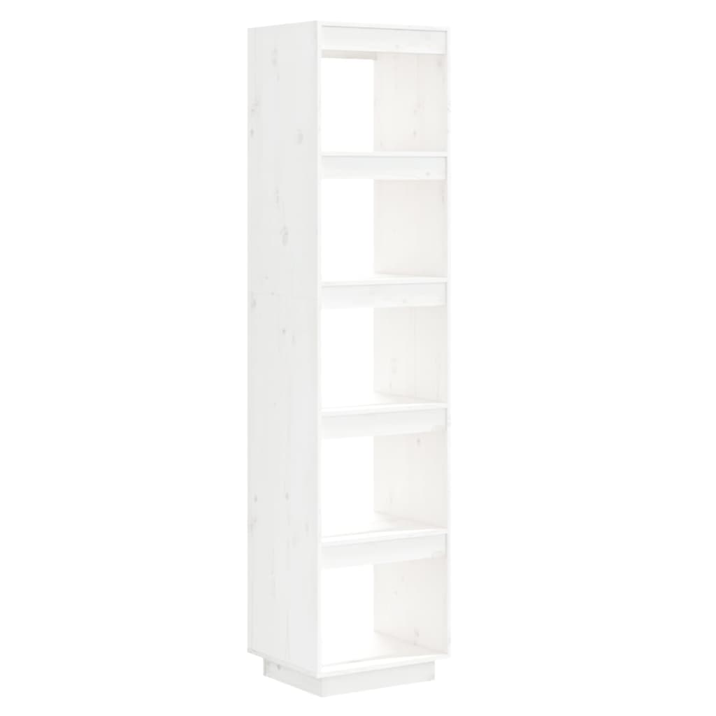 Libreria/Divisorio Bianco 40x35x167cm in Legno Massello di Pino | homemem39