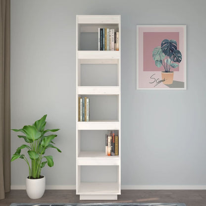 Libreria/Divisorio Bianco 40x35x167cm in Legno Massello di Pino | homemem39