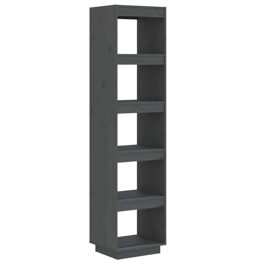 Libreria/Divisorio Grigio 40x35x167cm in Legno Massello di Pino