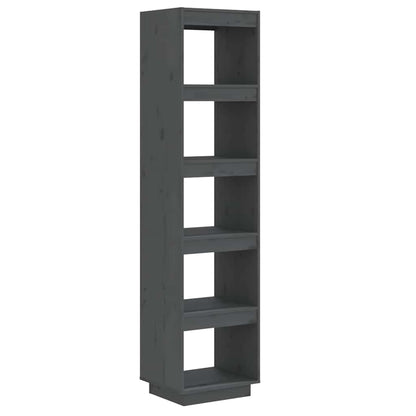 Libreria/Divisorio Grigio 40x35x167cm in Legno Massello di Pino
