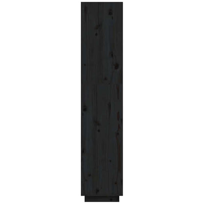 Libreria/Divisorio Nero 40x35x167 cm in Legno Massello di Pino