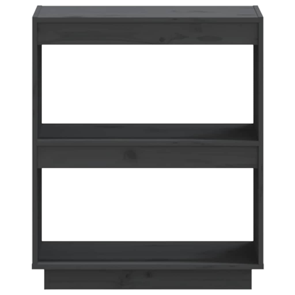 Libreria Grigia 60x35x71 cm in Legno Massello di Pino | homemem39