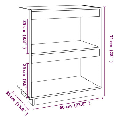 Libreria Grigia 60x35x71 cm in Legno Massello di Pino