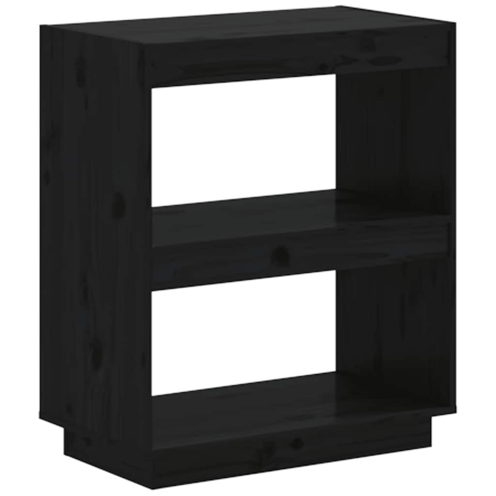 Libreria Nera 60x35x71 cm in Legno Massello di Pino | homemem39