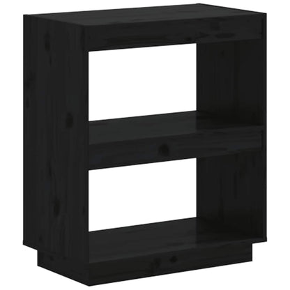 Libreria Nera 60x35x71 cm in Legno Massello di Pino | homemem39