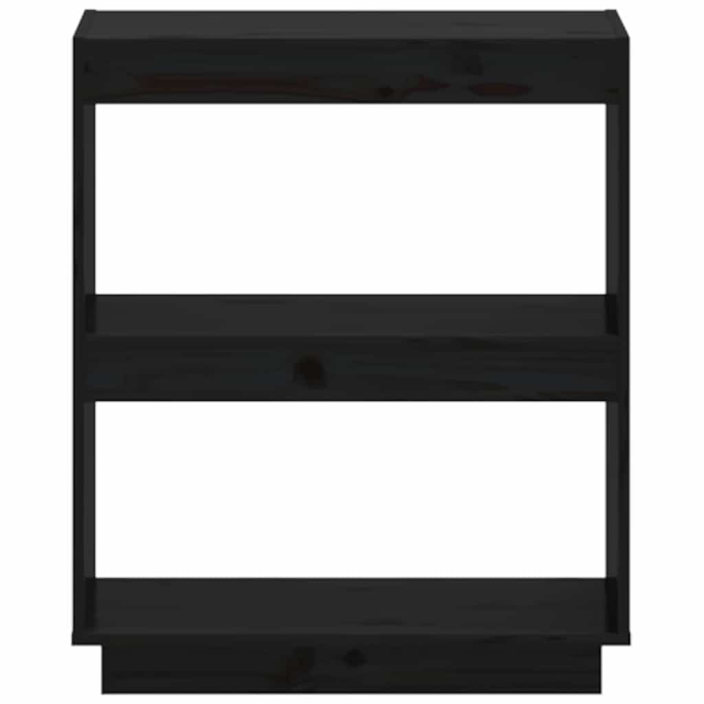 Libreria Nera 60x35x71 cm in Legno Massello di Pino | homemem39