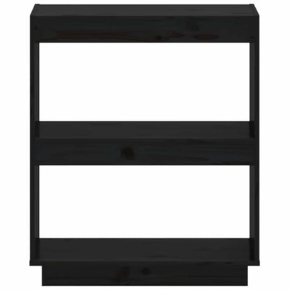 Libreria Nera 60x35x71 cm in Legno Massello di Pino | homemem39