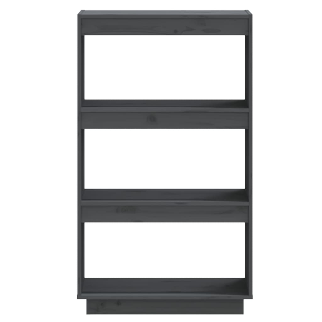 Libreria/Divisorio Grigio 60x35x103cm in Legno Massello di Pino | homemem39
