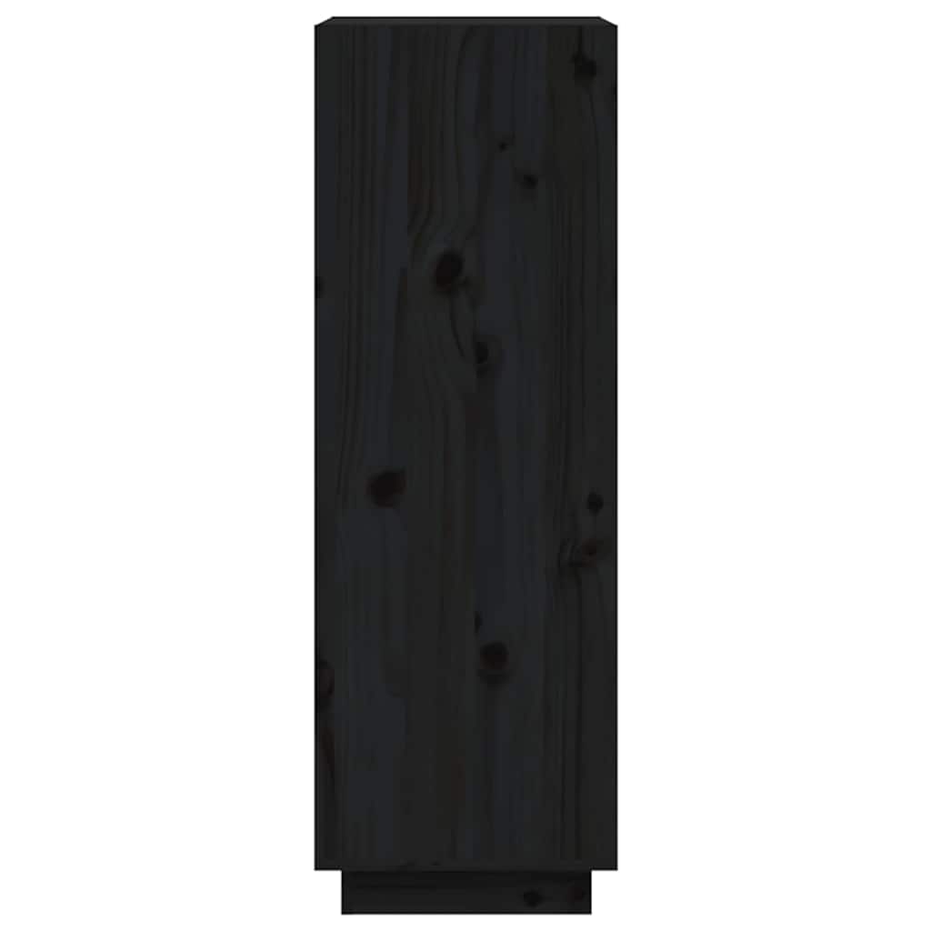 Libreria/Divisorio Nero 60x35x103 cm in Legno Massello di Pino