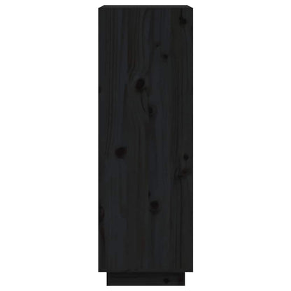 Libreria/Divisorio Nero 60x35x103 cm in Legno Massello di Pino