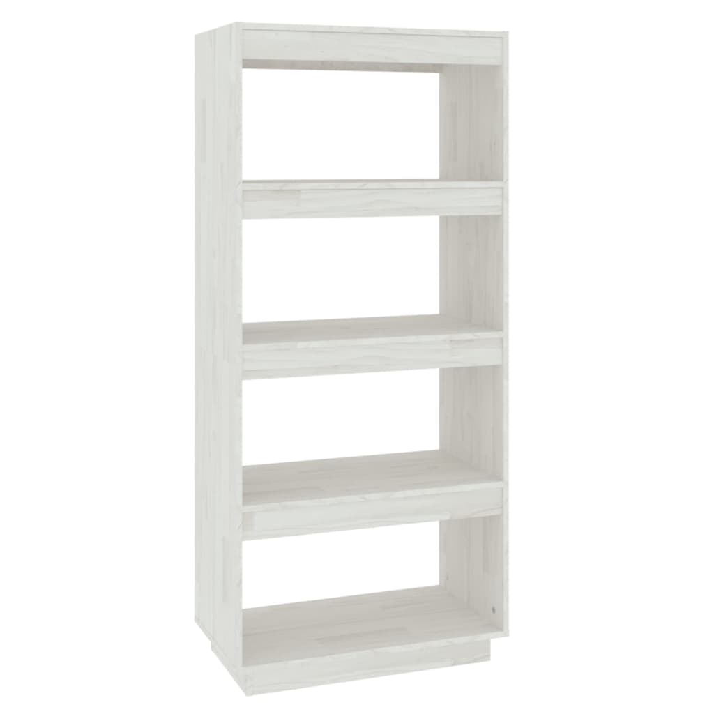 Libreria/Divisorio Bianco 60x35x135 cm Legno Massello di Pino | homemem39
