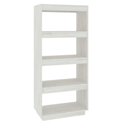 Libreria/Divisorio Bianco 60x35x135 cm Legno Massello di Pino | homemem39