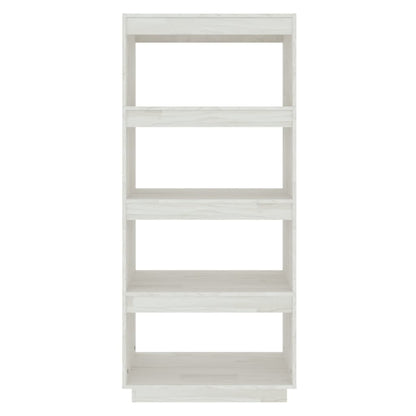Libreria/Divisorio Bianco 60x35x135 cm Legno Massello di Pino | homemem39