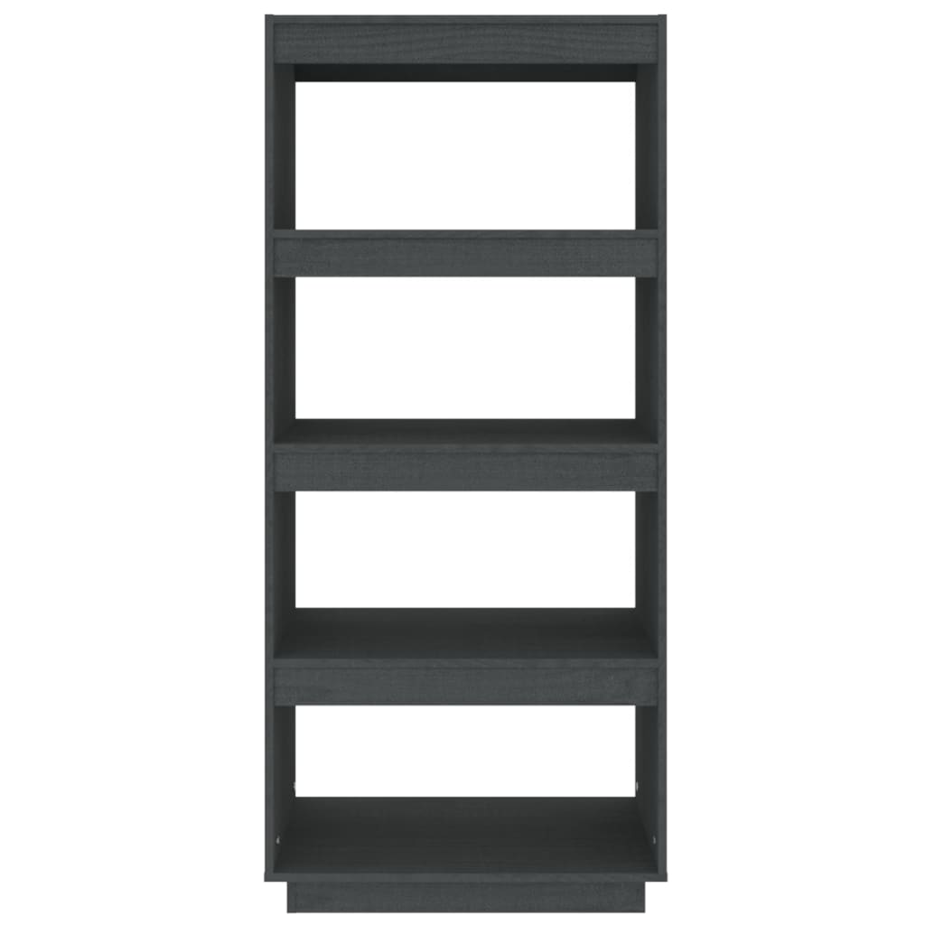 Libreria/Divisorio Grigio 60x35x135cm in Legno Massello di Pino | homemem39