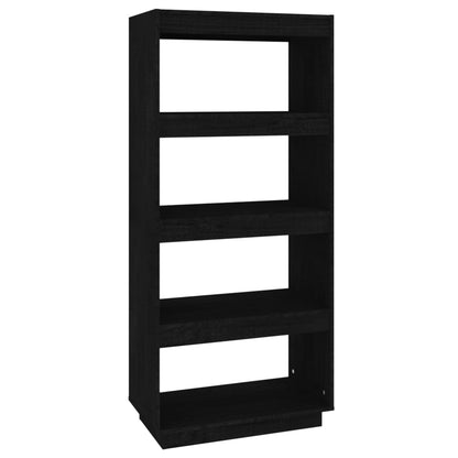 Libreria/Divisorio Nero 60x35x135 cm in Legno Massello di Pino | homemem39