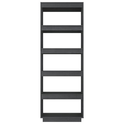 Libreria/Divisorio Grigio 60x35x167cm in Legno Massello di Pino | homemem39