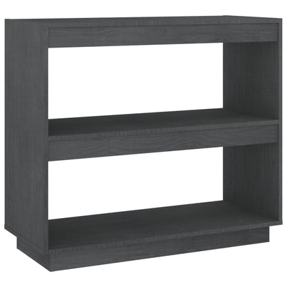 Libreria Grigia 80x35x71 cm in Legno Massello di Pino | homemem39