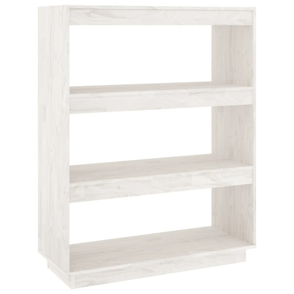 Libreria/Divisorio Bianco 80x35x103 cm Legno Massello di Pino | homemem39
