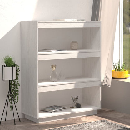 Libreria/Divisorio Bianco 80x35x103 cm Legno Massello di Pino | homemem39