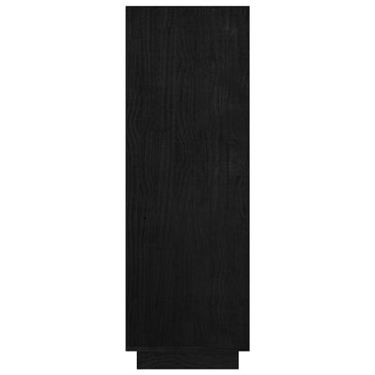 Libreria/Divisorio Nero 80x35x103 cm in Legno Massello di Pino