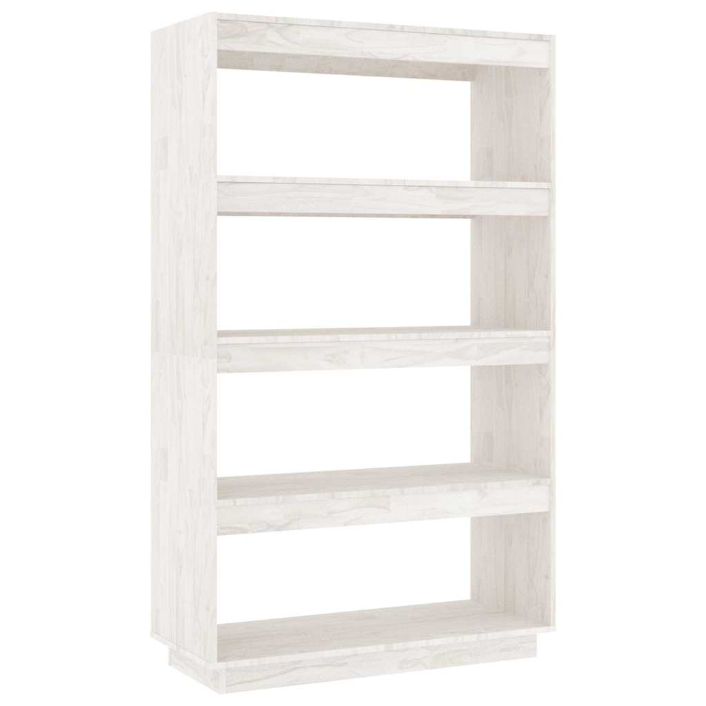 Libreria/Divisorio Bianco 80x35x135 cm Legno Massello di Pino