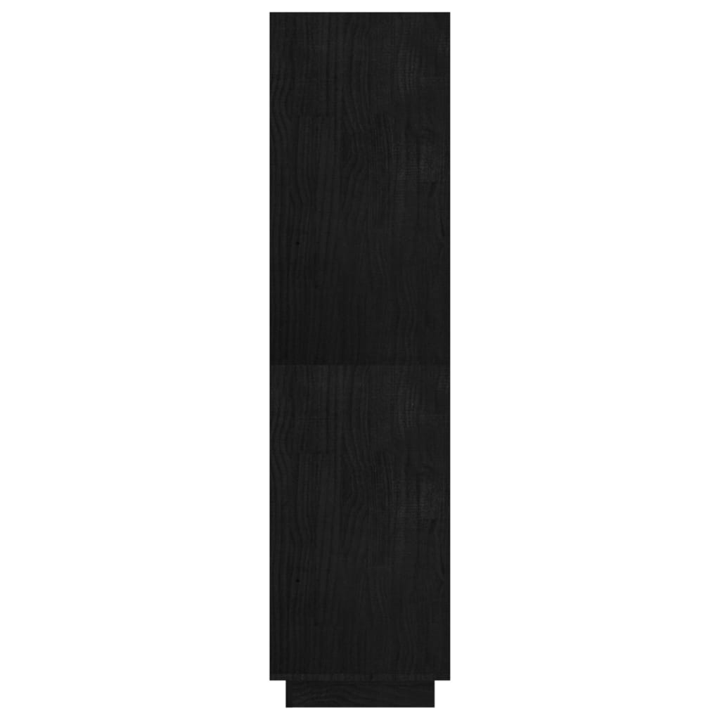 Libreria/Divisorio Nero 80x35x135 cm in Legno Massello di Pino