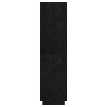 Libreria/Divisorio Nero 80x35x135 cm in Legno Massello di Pino