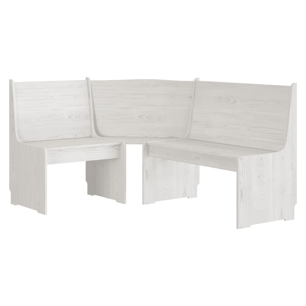 Set da Pranzo 3 pz REINE Bianco in Legno Massello di Pino - homemem39